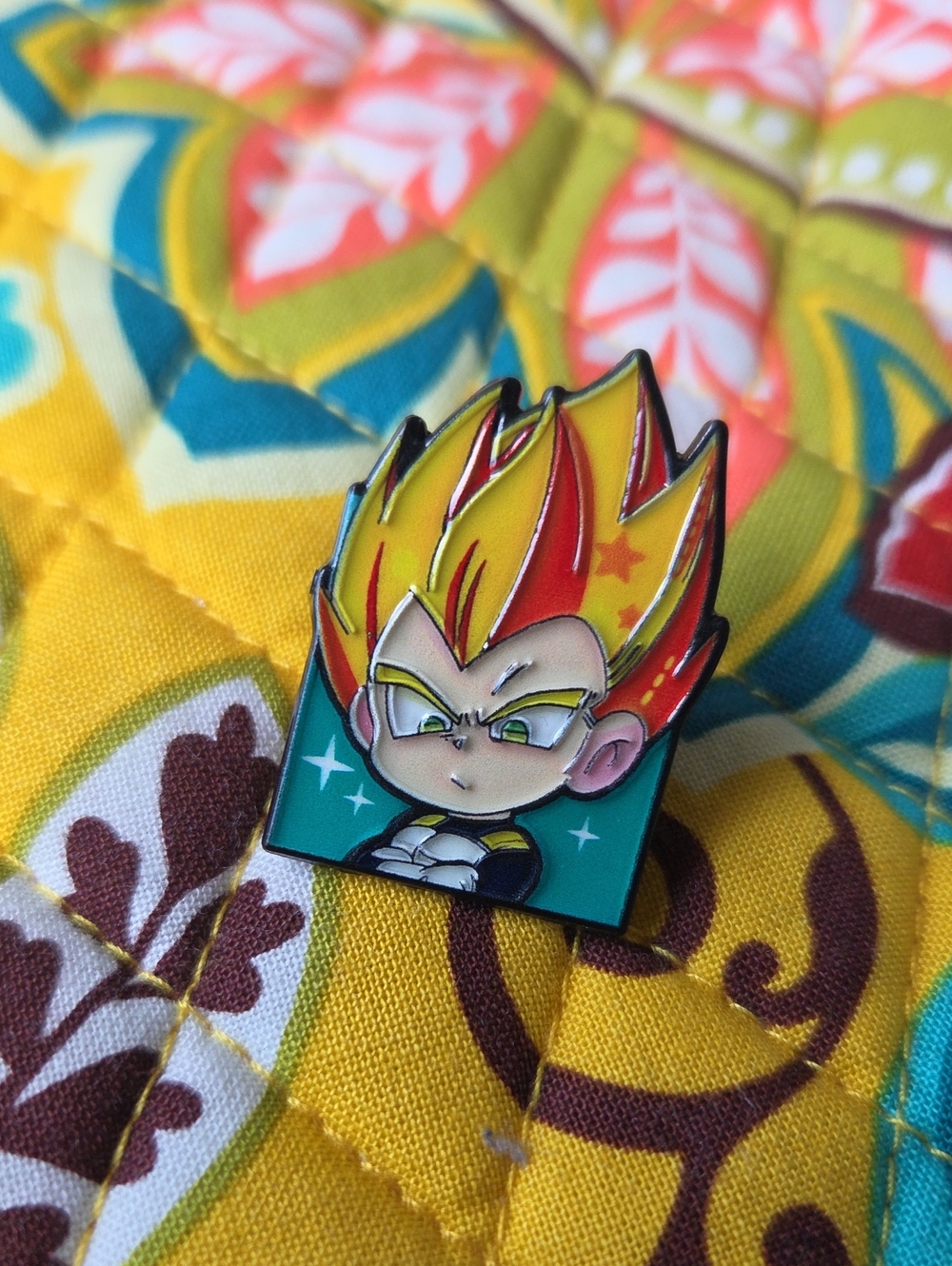 Chibi Super Saiyan Enamel Pin - Yellow & Red Hair - Kids Accessories